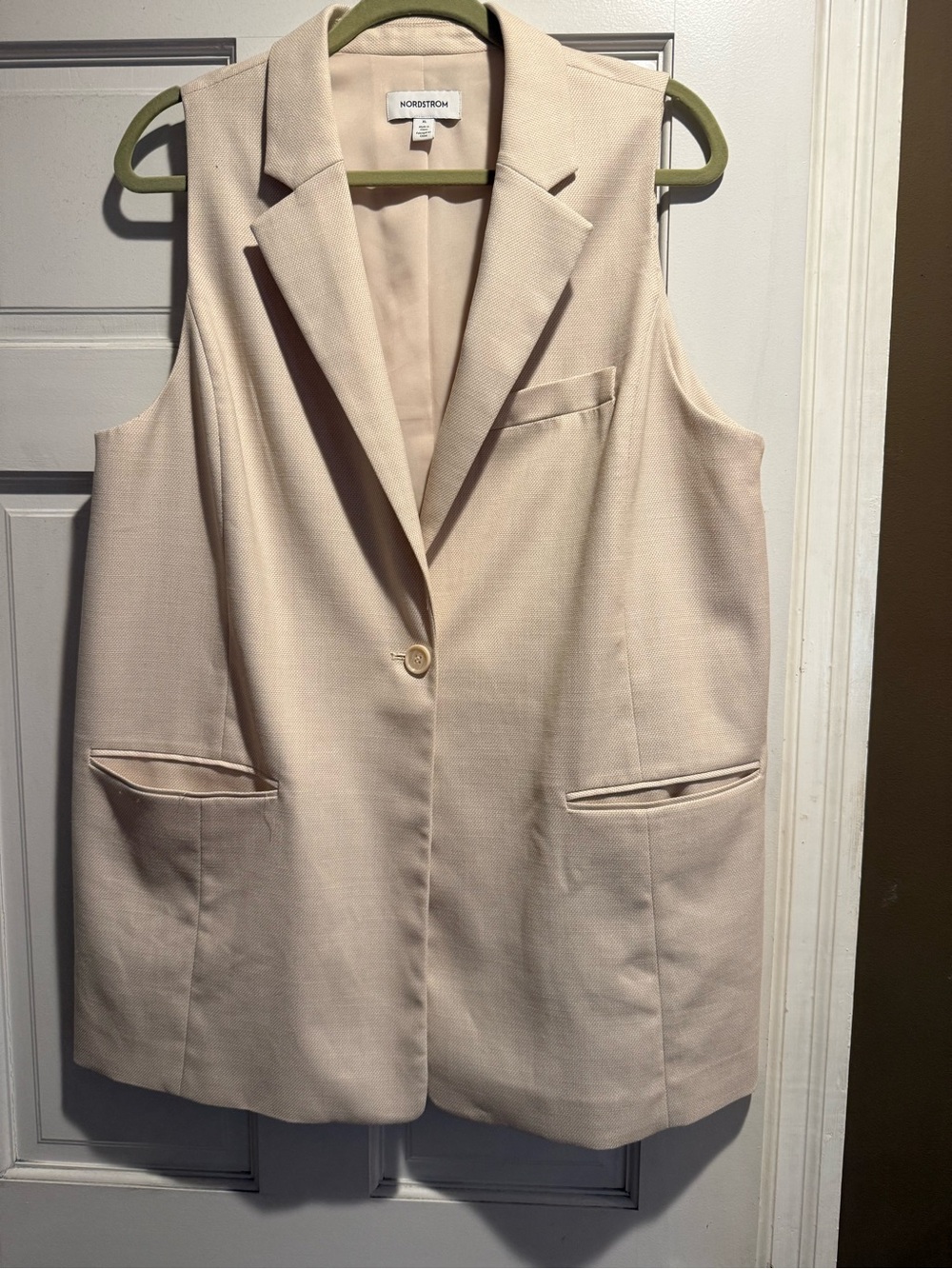 Nordstrom Light Beige Sleeveless Blazer Vest